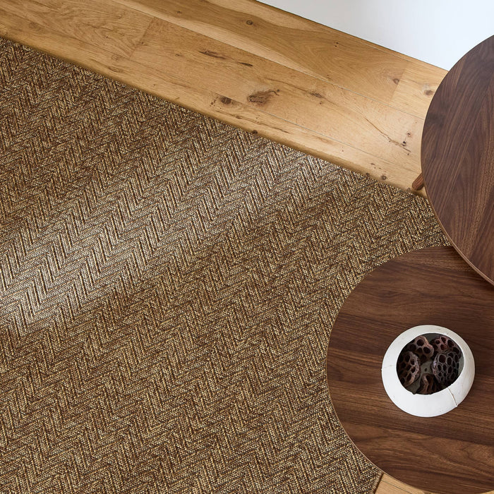 sweeek - Jute-effect tapijt voor binnen en buiten in caramelkleur