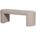 WOOOD Jacob Bankje - Polyester - Geruit - Zand - 46x130x46