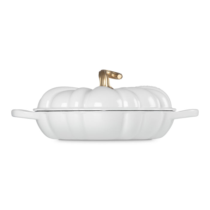 Le Creuset Campagnard Pompoen Braad/Stoofpan Ø 28 cm - Wit