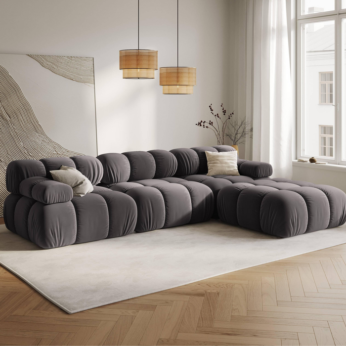Milo Casa Tropea Modulaire Modulaire 3-zitsbank met Hocker - Donkergrijs