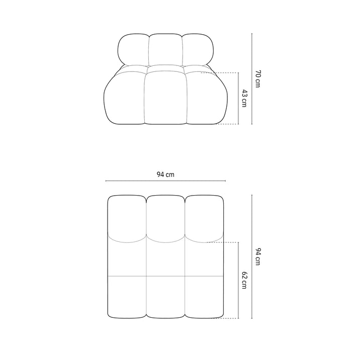 Milo Casa Tropea Modulair Bank Element - Middenstuk - Beige
