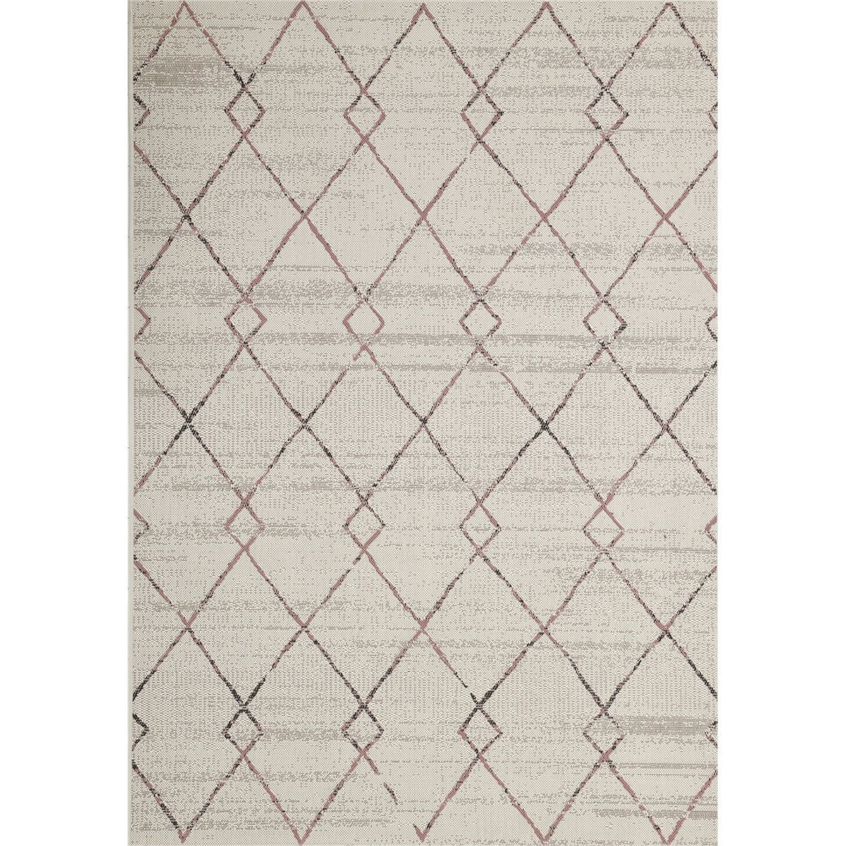 Garden Impressions Buitenkleed Diamonds ecru|roze 120x170 cm