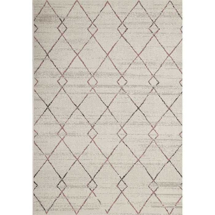 Garden Impressions Buitenkleed Diamonds ecru|roze 120x170 cm