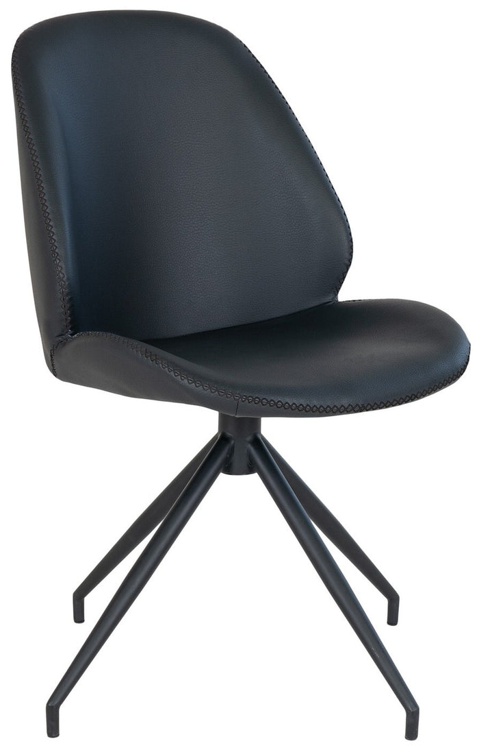 House Nordic Monte Carlo Zwart Draaistoel Kunstleder set van 2
