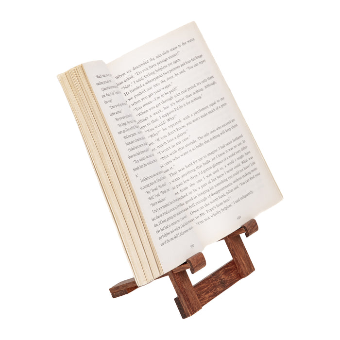 QUVIO Boekenstandaard|Tabletstandaard - Hout - Donkerbruin
