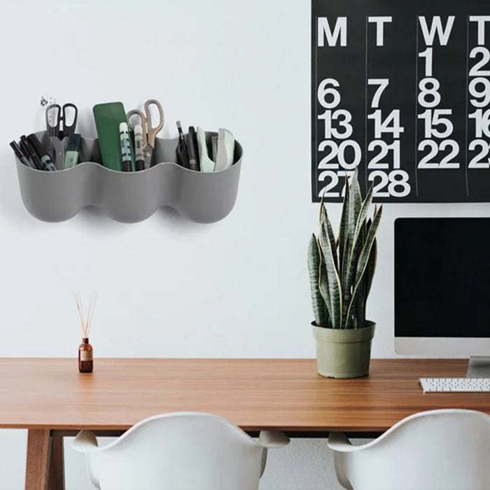 QUVIO Wand bloempot-trio plastic - Lichtblauw