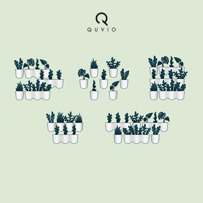 QUVIO Wand bloempot-trio plastic - Lichtblauw