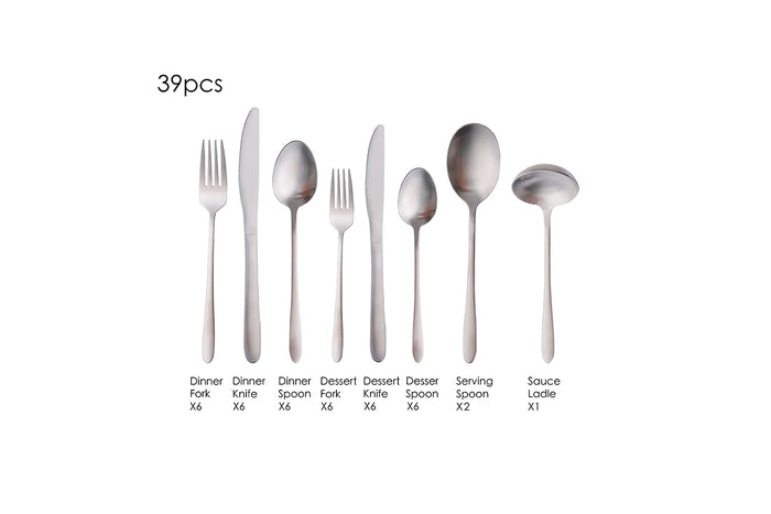 Buccan - Bestekset - London - 39 delig - Zilver