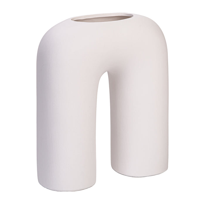 QUVIO Vaas - U vorm - Keramiek - Wit