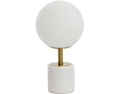 Light&living Tafellamp Ø20x35 cm MEDINA antiek brons+glas mat wit