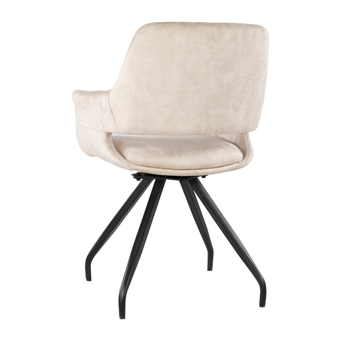 Livingfurn - Giga Meubel - Eetkamerstoel Capp Beige Velvet