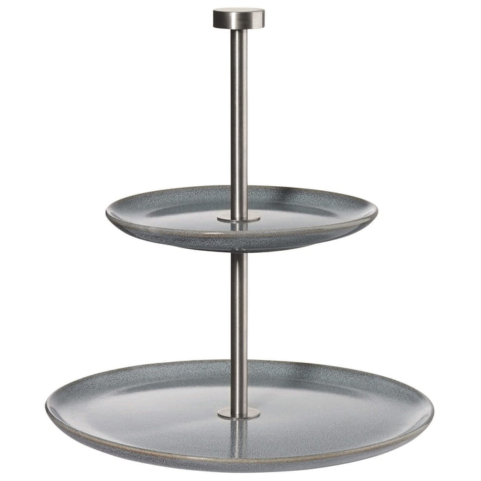 ASA Selection Etagere - Serveertoren Saisons - Denim - ø 15 & 22 cm - 2 Laags