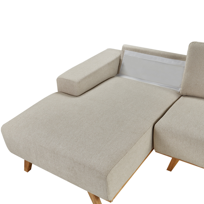 Beliani - NORA - Hoekbank - Beige - Rechtszijdig - Polyester