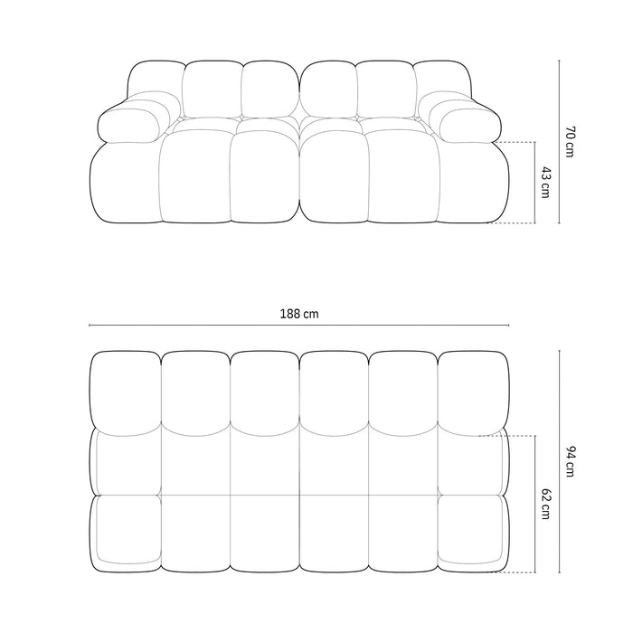 Milo Casa Tropea Modulaire 2-zitsbank - Flessengroen