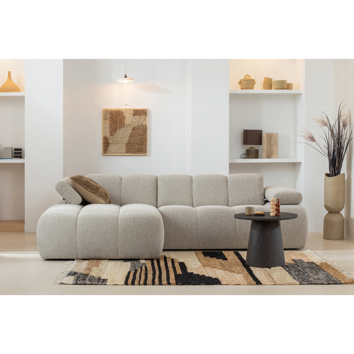 WOOOD Mojo Chaise Longue Bank Links - Bouclé - Beige Melange