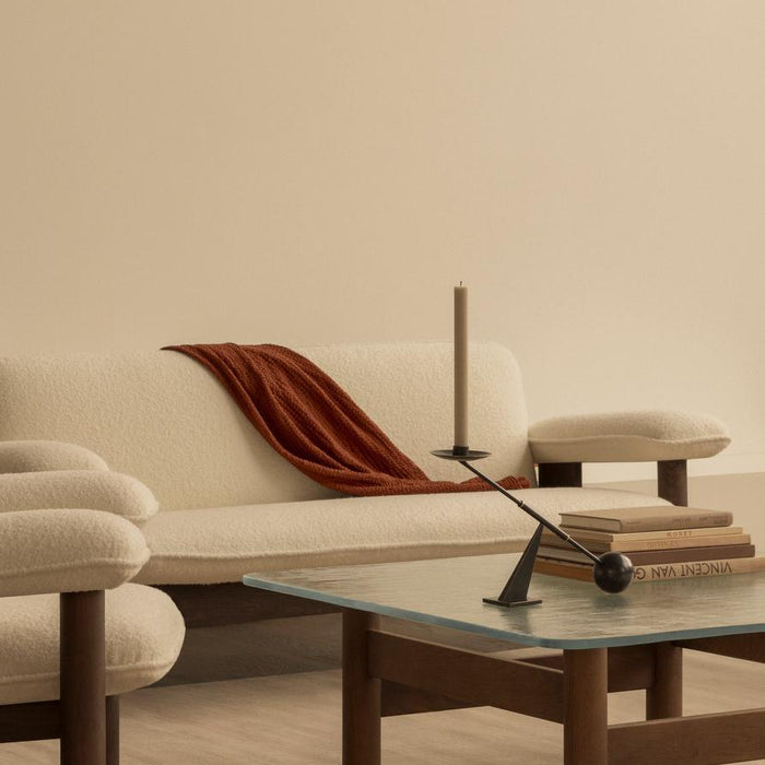 Audo Copenhagen Brasilia 2-zits bank donker eiken Sheepskin Sahara