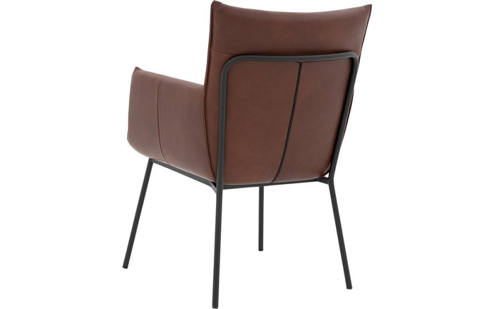 Goossens  Eetkamerstoel Silvan -  Leder met armleuning