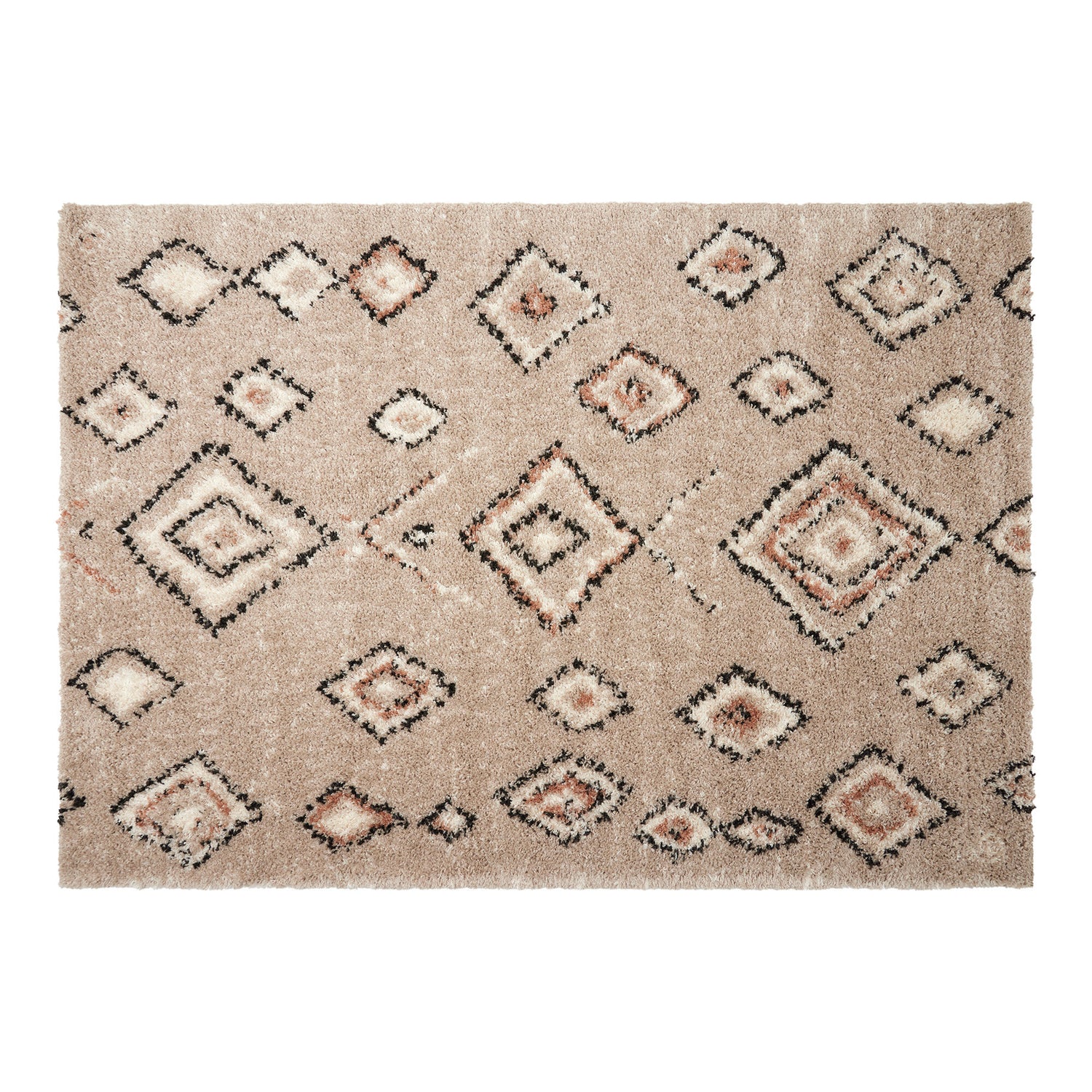 Berber Hoogpolig Vloerkleed Ikat Grijs|Beige