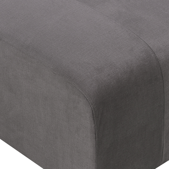 Beliani-FALSTERBO-Driezitsbank met ottomaan-Donkergrijs-Fluweel