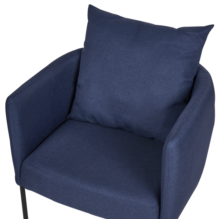 Beliani - MALMOS - Fauteuil - Donkerblauw - Kunstlinnen