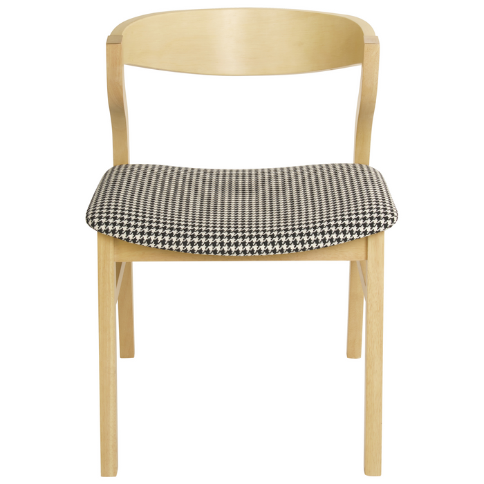 Beliani-YUBA-Eetkamerstoel set van 2-Donkerhout|Zwart|Wit-Bouclé