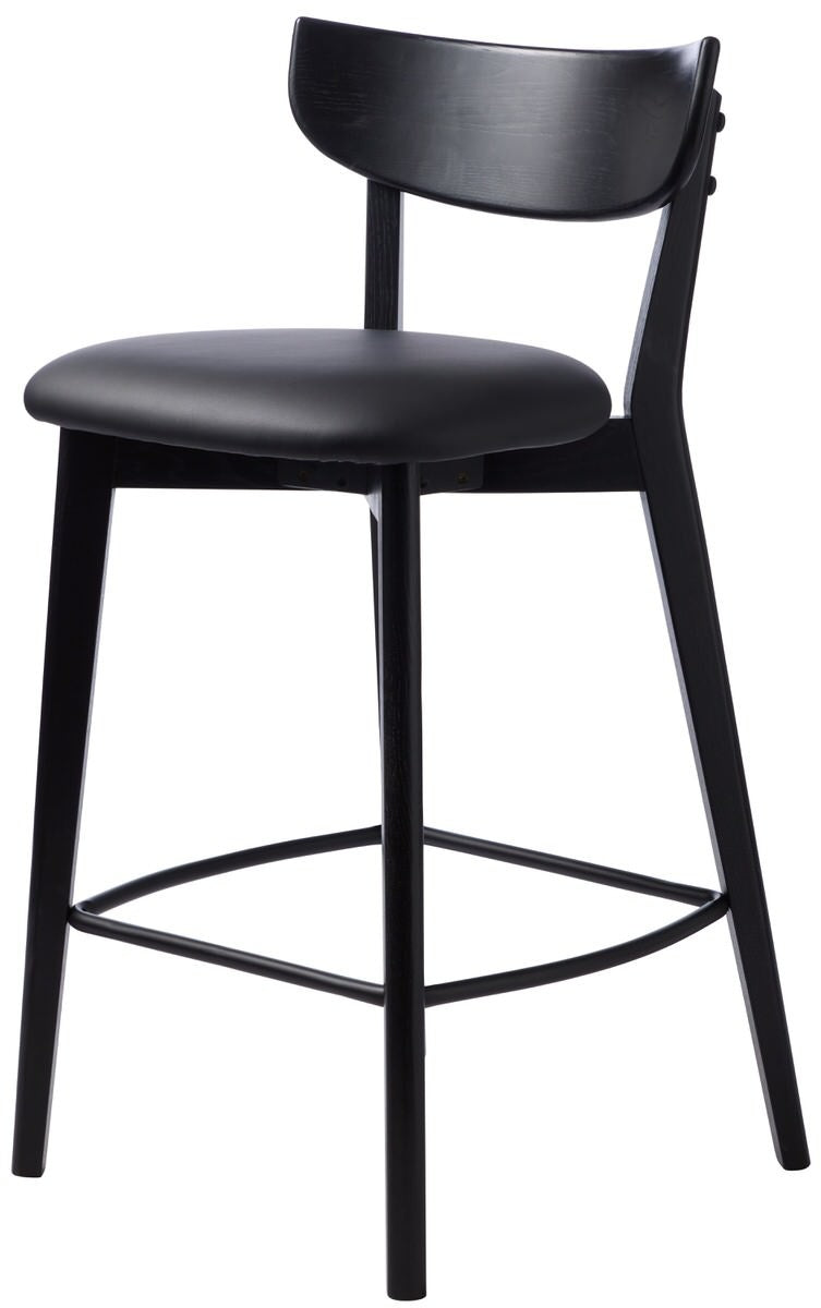 Hygge Interiors Pero Counterstoel Zwart Eiken | PU-Leer set van 2