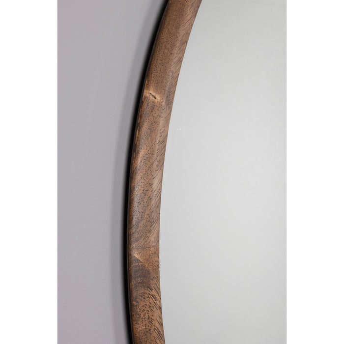 Dutchbone Gale Spiegel| Wandspiegel Rond 80 cm Hout - Bruin