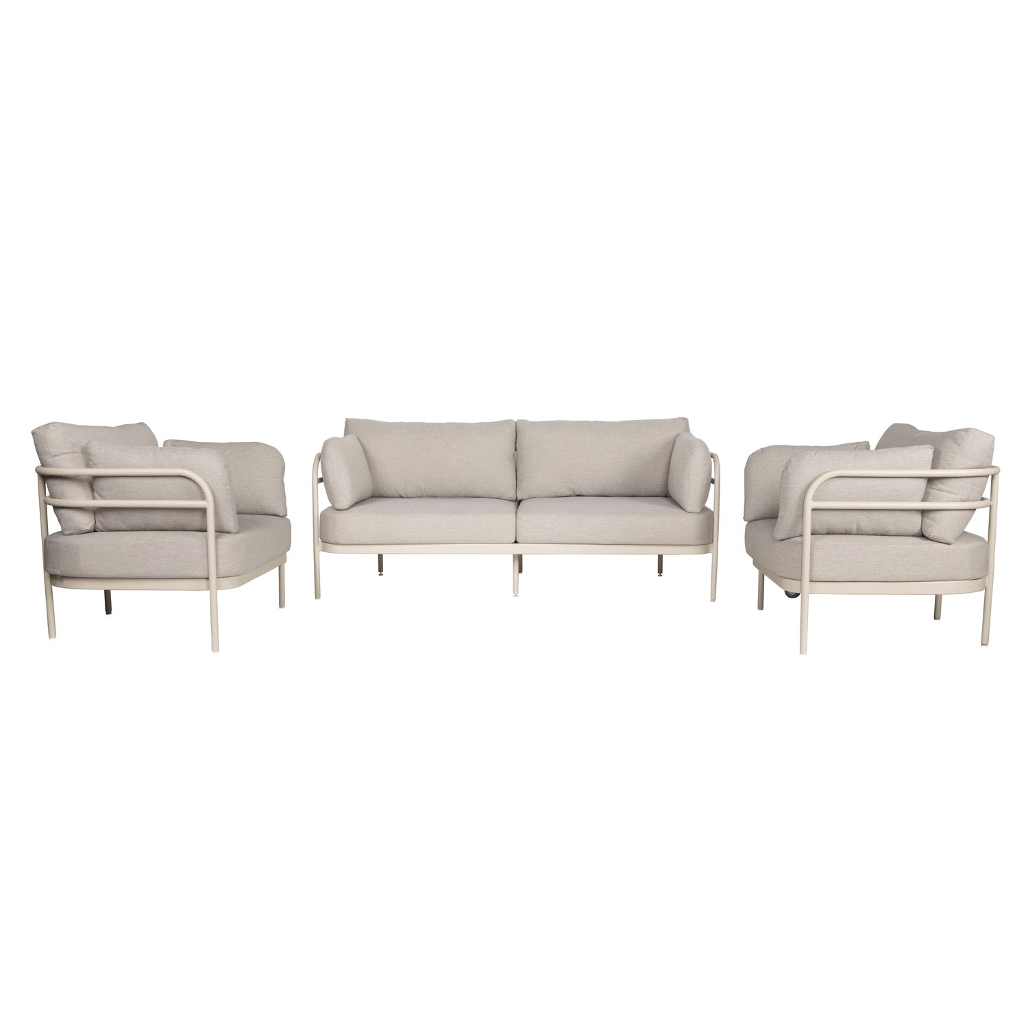 Zuiver Vista Tuin Loungeset bank + 2 fauteuils - Beige