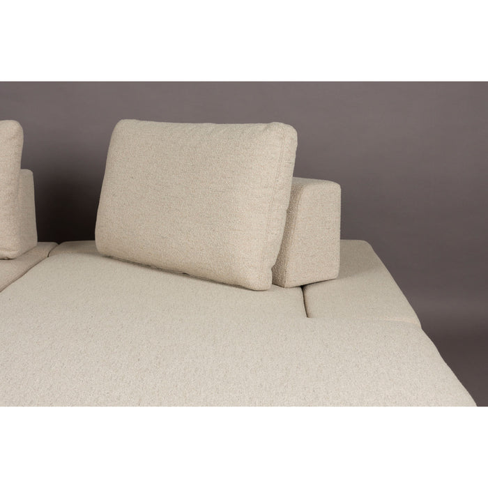 Dutchbone Shelly 3-zitsbank Rechts Chaise Longue Off-White - Wit