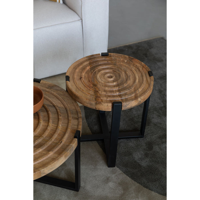 Housecraft Living Buz Bijzettafel Rond 40 cm Mangohout - Bruin