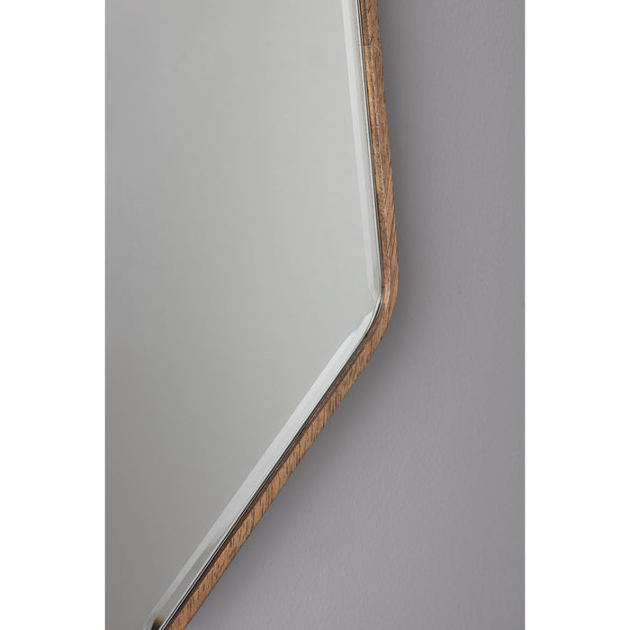 Dutchbone Basil Spiegel| Wandspiegel Asymmetrische vorm Hout - Bruin