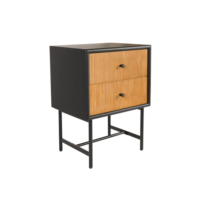 Housecraft Living Coztilla Bijzettafel| Nachtkastje Zwart| Bruin