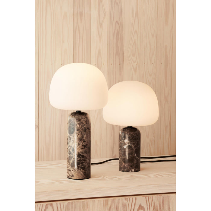 Northern Kin tafellamp LED H33 wit | Dark Emperador marmer