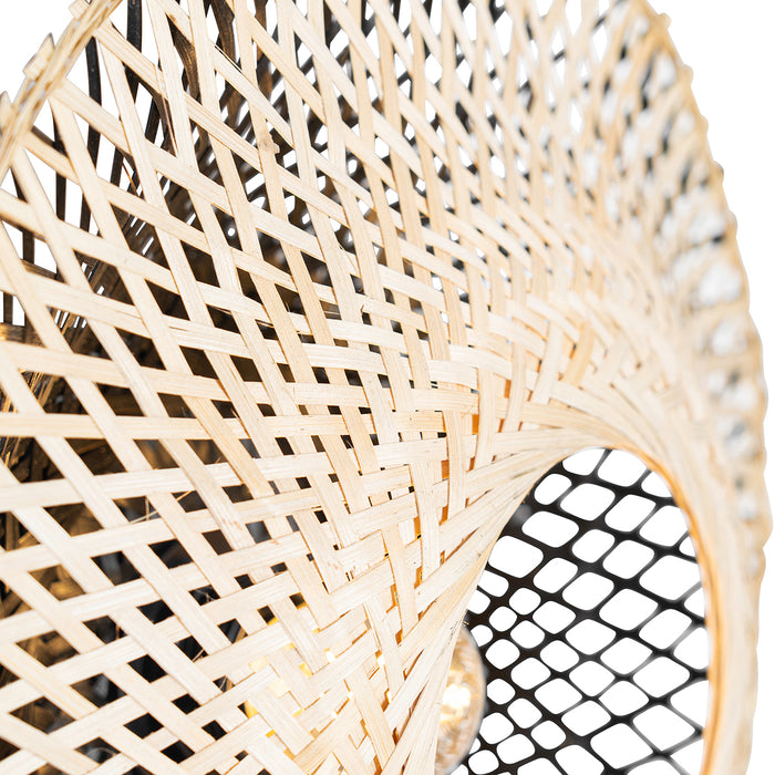 QAZQA Smart wandlamp bamboe 30 cm met stekker incl. Wifi P45 - Rina