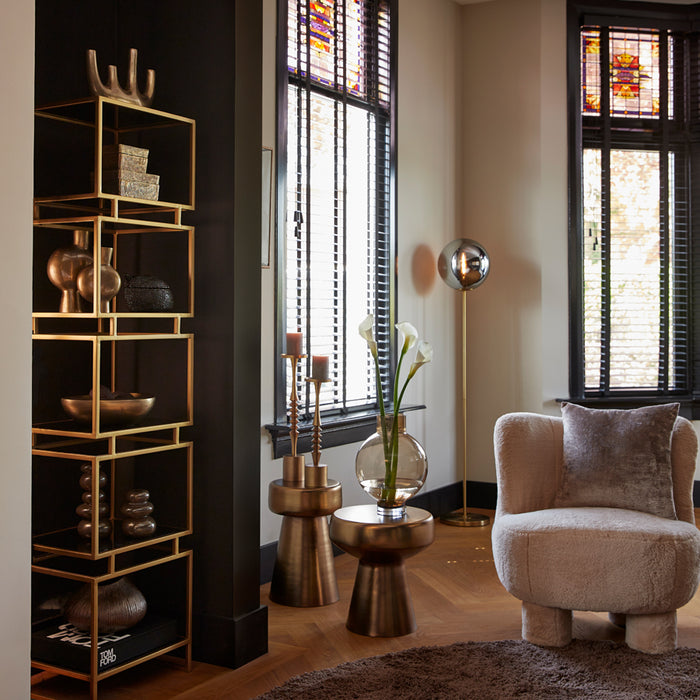 Light&living Vloerlamp Ø30x160 cm MEDINA glas smoke+goud