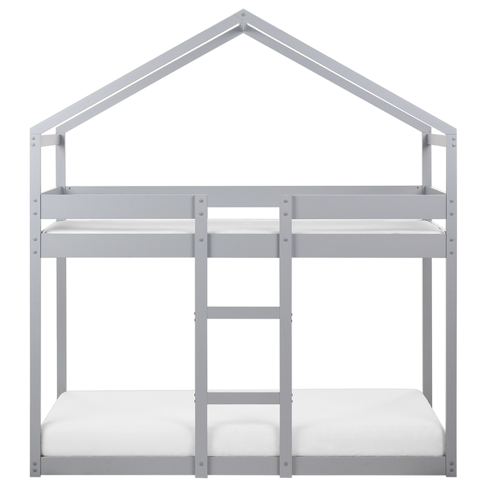 Beliani - LABATUT - Stapelbed - Grijs - 90 x 200 cm - Dennenhout