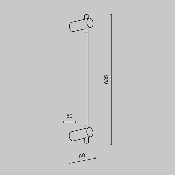 Maytoni - Wandlamp Rotta - Zwart - Ø5
