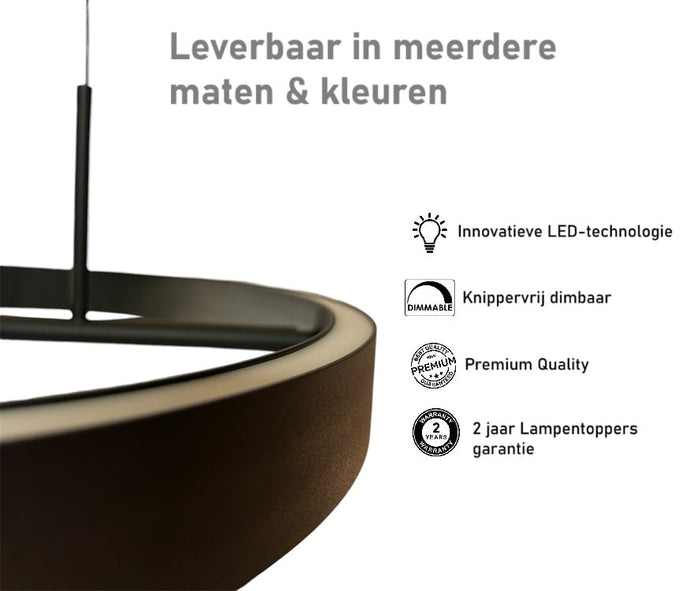 Freelight Hanglamp Livello Zwart Led 47Watt Ø 60cm