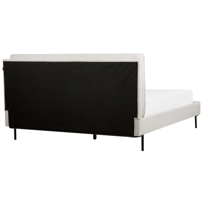 Beliani-CORIO-Tweepersoonsbed-Gebroken wit-160 x 200 cm-Bouclé