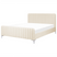 Beliani-LUNAN-Tweepersoonsbed-Lichtbeige-160 x 200 cm-Fluweel