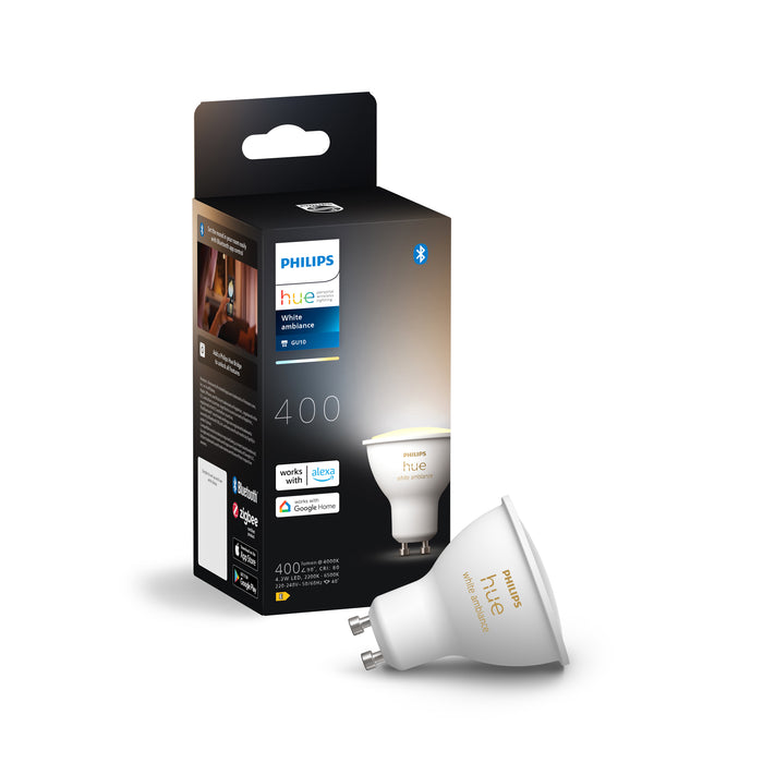 Philips Hue Starterspakket - White Ambiance - GU10 - 4 Lampen - Bridge