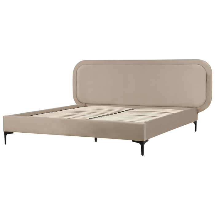Beliani - SUZETTE - Tweepersoonsbed - Taupe - 180 x 200 cm - Polyester