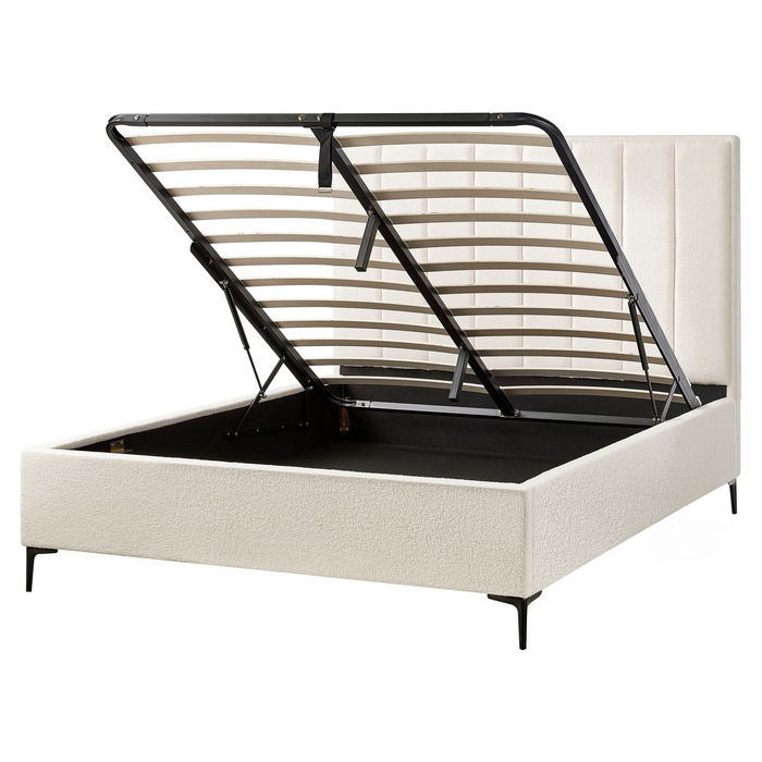 Beliani-SEZANNE-Slaapkamerset-Gebroken wit-160 x 200 cm-Bouclé