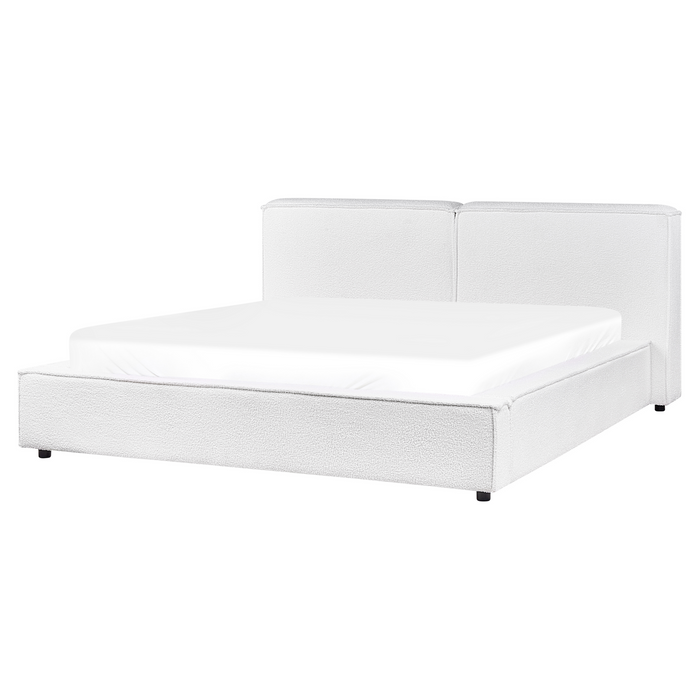Beliani - LINARDS - Bed - Wit - 160 x 200 cm - Bouclé