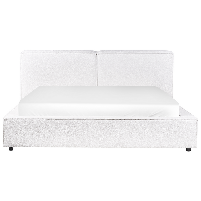 Beliani - LINARDS - Bed - Wit - 160 x 200 cm - Bouclé