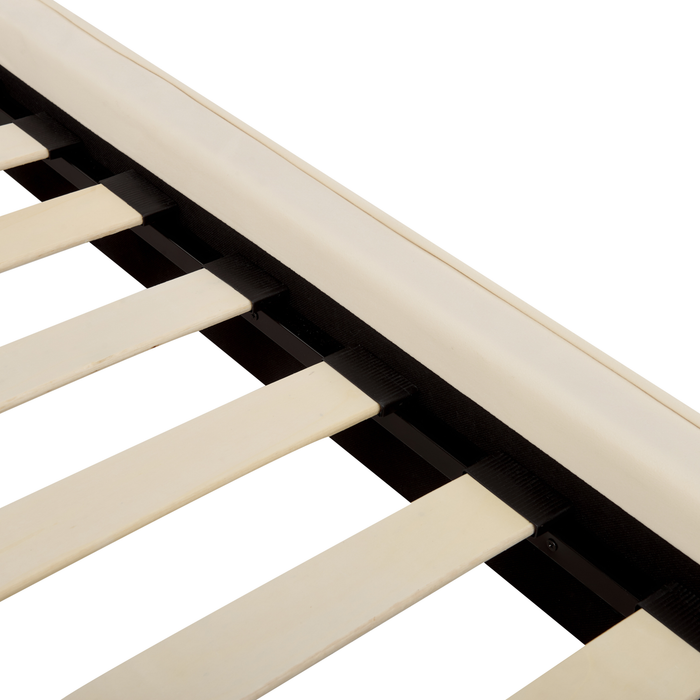 Beliani-SENLIS -Tweepersoonsbed-Lichtbeige-160 x 200 cm-Fluweel