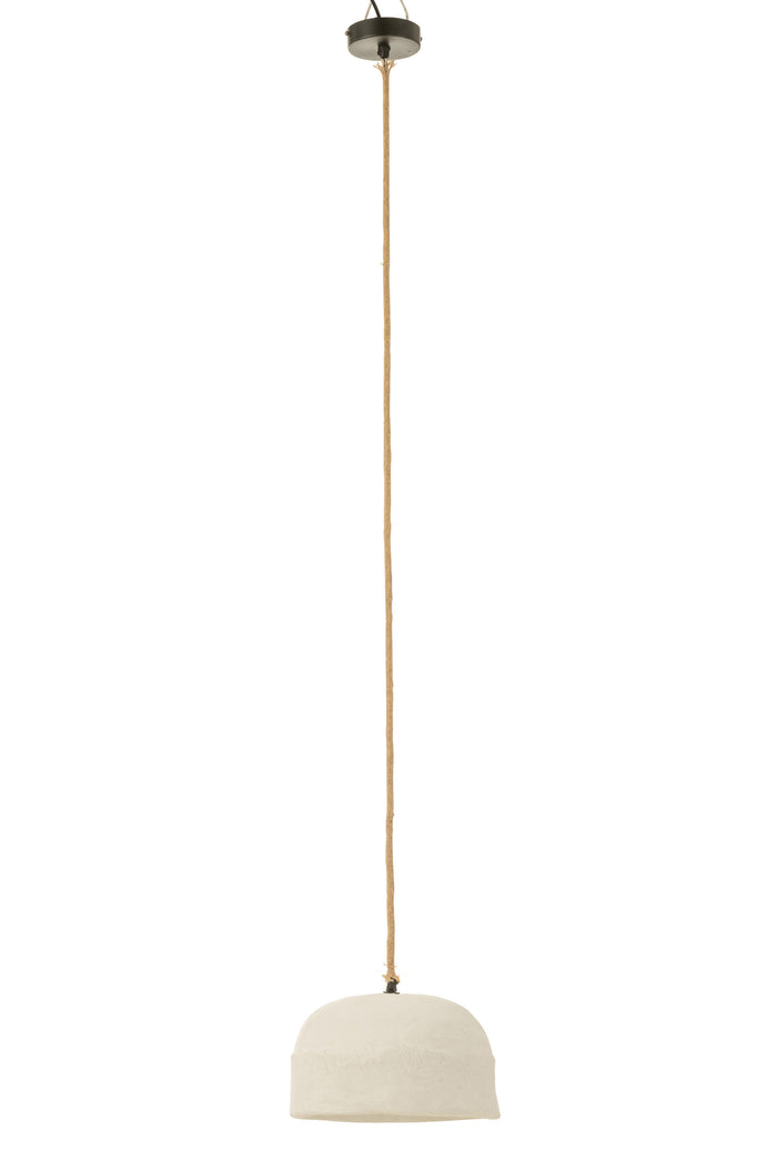 J-Line - Hanglamp Cup Papier Mache Wit Large - 30x30x15cm