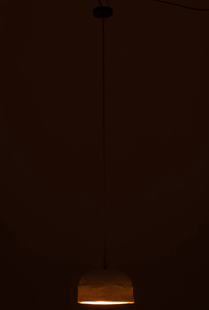 J-Line - Hanglamp Cup Papier Mache Wit Large - 30x30x15cm