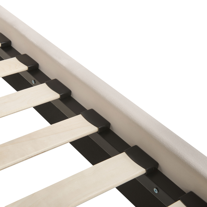 Beliani-SUZETTE-Tweepersoonsbed-Lichtbeige-180 x 200 cm-Polyester