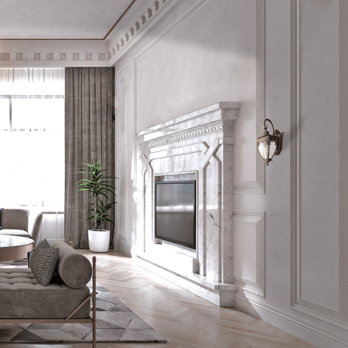 Maytoni Outdoor - Wandlamp Fleur - Zwart met goud - Ø26